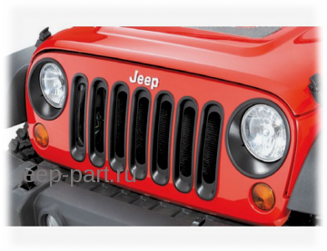 Вставки в решетку радиатора черные  Jeep Wrangler JK 2-4D
